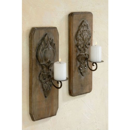 Kerzenhalter Wandkerzenhalter Landhaus altes Holz 37cm