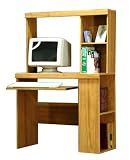 RUSH Bookcase Computer Desk, Fashion, Honey finish, 54.125H x 36W x 16D