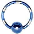 14 Gauge Blue Silver Striped Titanium Captive Ring