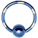 14 Gauge Blue Silver Striped Titanium Captive Ring