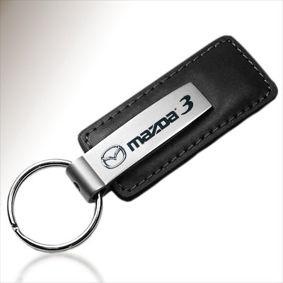 Mazda 3 Black Leather Key Chain