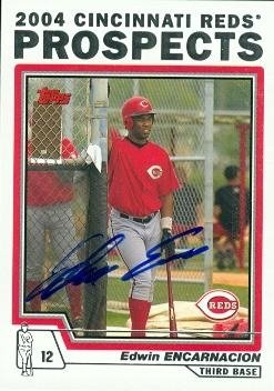 Edwin Encarnacion Autographed/Hand Signed baseball card (Cincinnati Reds) 2004 Topps #T105