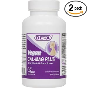 Deva Vegan Vitamins Calcium, Magnesium Plus 90 Tablets (Pack of 2)