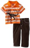 Little Rebels Baby-Boys Infant 2 Piece Dinosaur Explorer Twill Pant Set