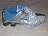 Women Nike Shox & White/Carolina Blue/Silver (size: 7,8)