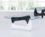 Quebec Glass Black and White Coffee Table
