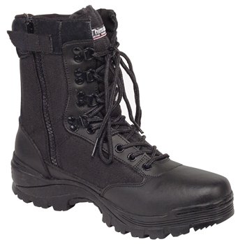 Black Tactical Army Type Boot with YKK Zipper