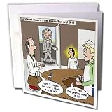 Rich Diesslins Famous People Places Books Cartoons - Albert Einstein and the Mensa Bar and Grill - Greeting Cards-12 Greeting Cards with envelopes