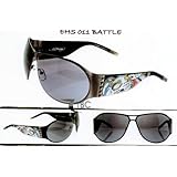 ED HARDY VINTAGE TATTOO SUNGLASSES EHS 011 BATTLE GUN FRAME GREY GRADIENT LENSES