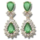 .50 ct Diamond & 1.50 ct Emerald & Diamond Earring