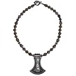 Silver Chain Necklace Amulet Smokey Quartz Jewelry 21 inches (gnklc262)