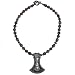Silver Chain Necklace Amulet Smokey Quartz Jewelry 21 inches (gnklc262)
