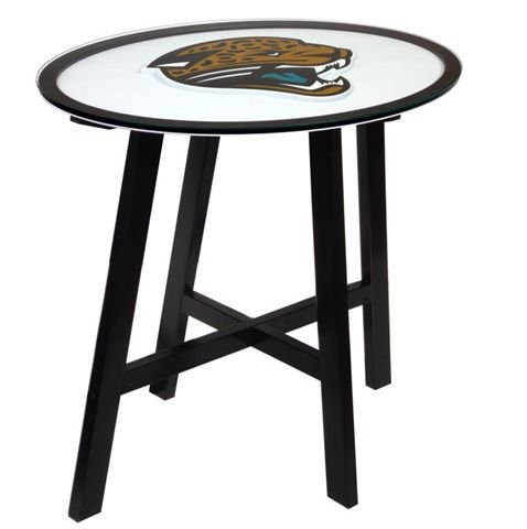 Jacksonville Jaguars Wooden Pub Table With Glass Top