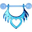BIOPLAST Blue TRIBAL HEART Nipple Shield