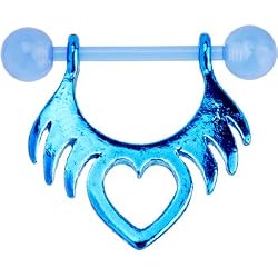 Bioplast Blue Tribal Heart Nipple Shield