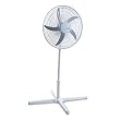 20" Three-Speed Adjustable Oscillating Power Stand Fan, Metal/Plastic, White