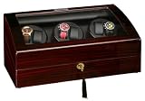 Six Watch Winder With 4 Timer Settings Ebony Piano Finish Six Watch Winder With 4 Timer Settings Ebony Piano Finish