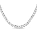 Sterling Silver Round Cubic Zirconia Tennis Style Necklace with Pressure Tongue Clasp, 17