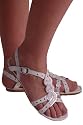 EyeCatchShoes - Aphrodite Gladiator Sandalen mit Nieten Details Weiß, Grösse: 38