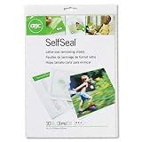 GBC SelfSeal Clear Laminating Sheets, 3 mm, 9 x 12 Inches, 10 per Pack