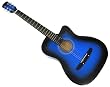38 Inch Blue Cutaway Acoustic Starter Guitar Kit & Free Harmonica
