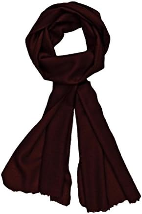 Ayurvastram Pure Cashmere Scarf: 28in X 80 in, Burgundy