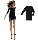ArTeeCollage Women's Luxury Black 3 Quarter Sleeve Crew Neck Modal Top S M L
