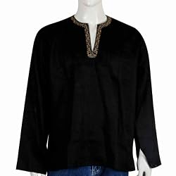 Mens Long Sleeve Casual Cotton Shirt Kurta India Chest 46 inches(gsk574b)