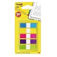 Post-it Flags, 1/2 inch, Assorted Bright Colors, One Dispenser of 100 Flags