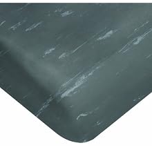 Wearwell PVC 419 UltraSoft Tile-Top Anti-Microbial Mat, Safety Beveled Edges, for Dry Areas, Charcoal