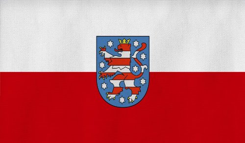 Fahne / Flagge 90 x 150 cm – alle Bundesländer zur Auswahl – 2 Messingösen zum Hissen Größe 90×150 Farbe Thüringen