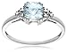 10k White Gold, March Birthstone, Aquamarine and title=