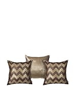 Apolena Set Funda De Cojín 3 Uds. (Marrón/Oro)