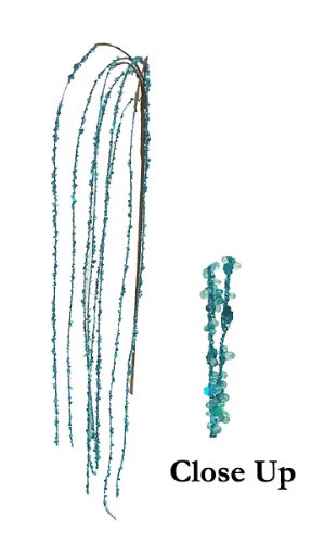 28" Regal Peacock Iridescent Blue Mica Glitter Christmas Spray