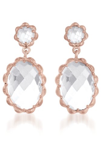 Buy Cheap Rock Candy' Rose 2-semiprecious Ovel shape Clear Quartz Rock Crystal stone Hanging From A