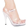 4.5 Inch Womens Sexy High Heel Shoes Evening Shoes Mini Platform Sandal With Ankle Strap Clear