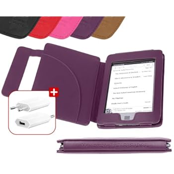DURAGADGET Housse Etui Violet de Luxe en Cuir Véritable style livre pour le Nouveau Lecteur de Livre Electronique Amazon Kindle TOUCH (dernière / nouvelle génération, 2012), WIFI & 3G, écran tactile 6