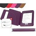 DURAGADGET Funda/Cubierta Lila De Piel Aut�ntica Con Estilo Libro Y Cierre Magn�tico Para El Nuevo Kindle TOUCH, TOUCH 3G De Amazon, Wi-Fi, Monitor 6" E Ink (Ultima Generaci�n, Abril 2012) + Cargador De Red El�ctrica (NO Funciona Con El Amazon Kindle)