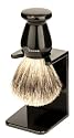 Edwin Jagger 1ej946sds Traditional English Best Badger Hair Shaving  Brush Faux Ebony Medium With Drip Stand, Black, Medium