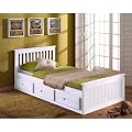 3FT SINGLE PINE KIDS CHILDRENS CAPTAIN CABIN STORAGE BED IN A WHITE FINISH