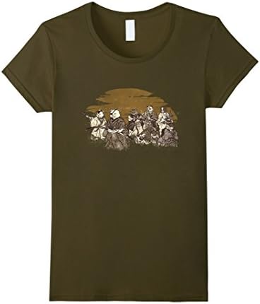 Women's Seven Samurai Cat T-Shirt Large Olive