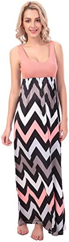 Kranda® Women Sleeveless Striped Long Full Length Summer Beach Dress(FBA)