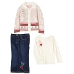 Nannette Girls 2-6x 3 Piece Sweater Set