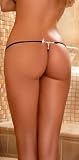 Black Sheer Diamante G-String O/S :  lingerie black sheer diamante gstring os sexy cheap