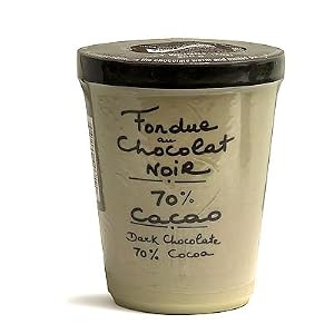 Aux Anysetiers du Roy: 70% Cocoa Dark Chocolate Fondue in Pottery Crock - 7oz by Aux Anysetiers du Roy