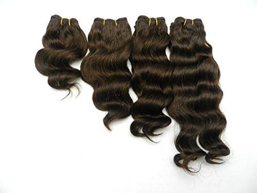 Luxury Elegance brazilain human hair french wave 4pcs a set 7inch 9inch 11inch 13inch darkest brown Color 2 Human Hair Extension