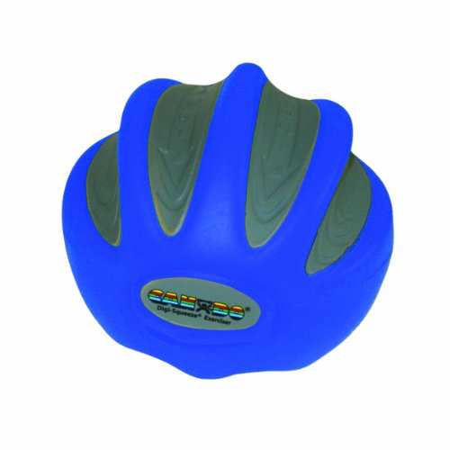 CanDo 10-1983 Digi-Squeeze Hand Exerciser, Medium, Blue-Firm