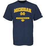 Russell Michigan Wolverines Navy Blue Football T-shirt