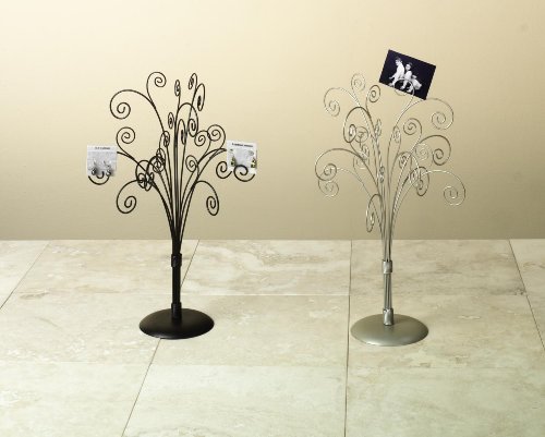 Burnished Silver Table Top Card Jewelry Tree by Tripar