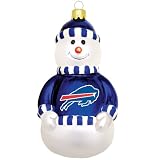 NFL Buffalo Bills Blown Glass Snowman Ornament